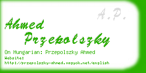 ahmed przepolszky business card